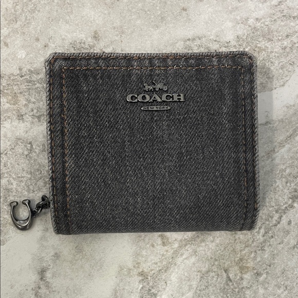 Coach Charcoal Gray denim Wallet NWT - Picture 2 of 5